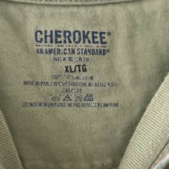 Green White Striped Cherokee T shirt with Pocklet Size XL Vintage Comfy Classic - Picture 3 of 4